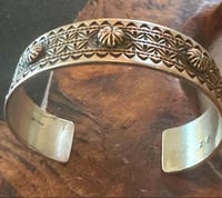 Image 2 of Nice gauge stamped signed stacker cuff 