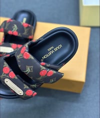 Image 5 of CHERRY BROWN PUFF SANDALS