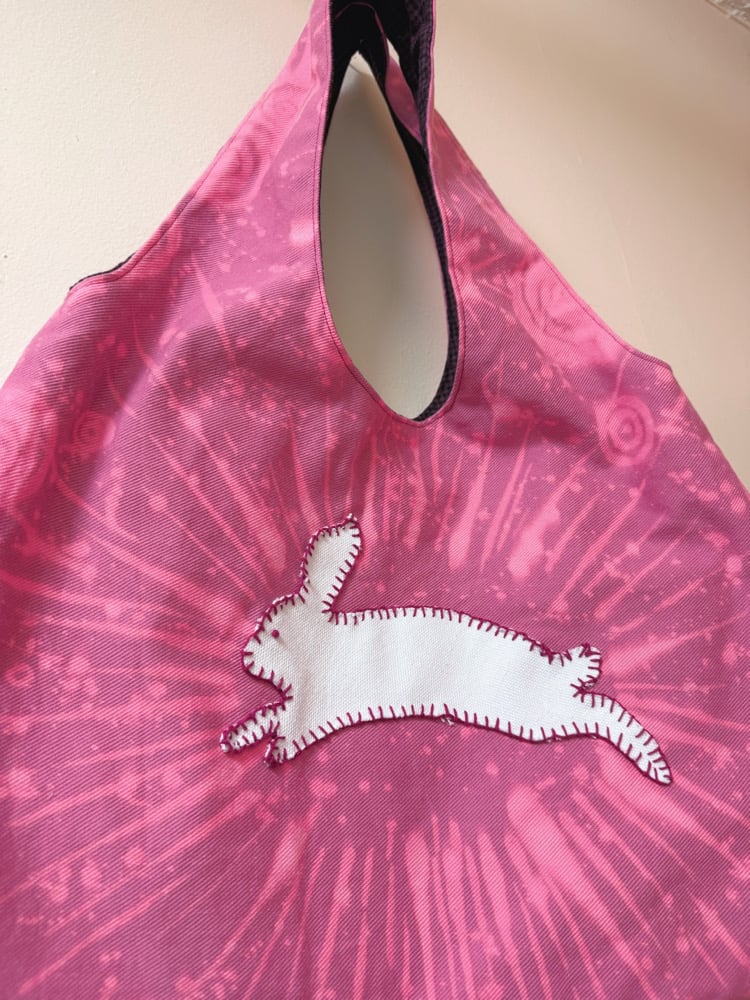 Image of Rounded Tote Bag — White Bunny