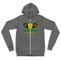 Image 2 of BOSSFITTED Yellow and Green Logo Unisex Zip Hoodie