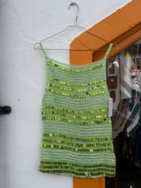 Green Sequin Crochet Top
