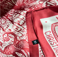 Image 13 of Christian red & white silk scarf 