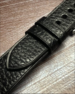 Image of Black Calfskin - Hard Grain - Watch Strap