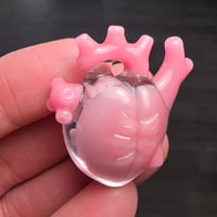 Image 6 of LARGE "MY HEART BELONGS TO THE SEA" ANATOMICALLY CORRECT HEART PENDANT 32