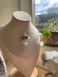 Image 2 of African Blood Stone Silver  Moon Necklace 