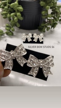 Silver bow studs 