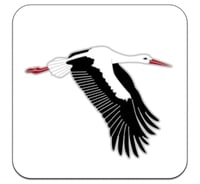 Image 3 of White Stork - No.17 -  Bird Pin Badge Group Series