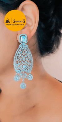 Image 3 of BBE_9109_American Diamond Big Earrings