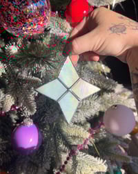 Iridescent Mint Green Star Ornament