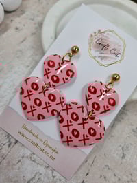 Image 2 of XOXO Large Heart Earrings
