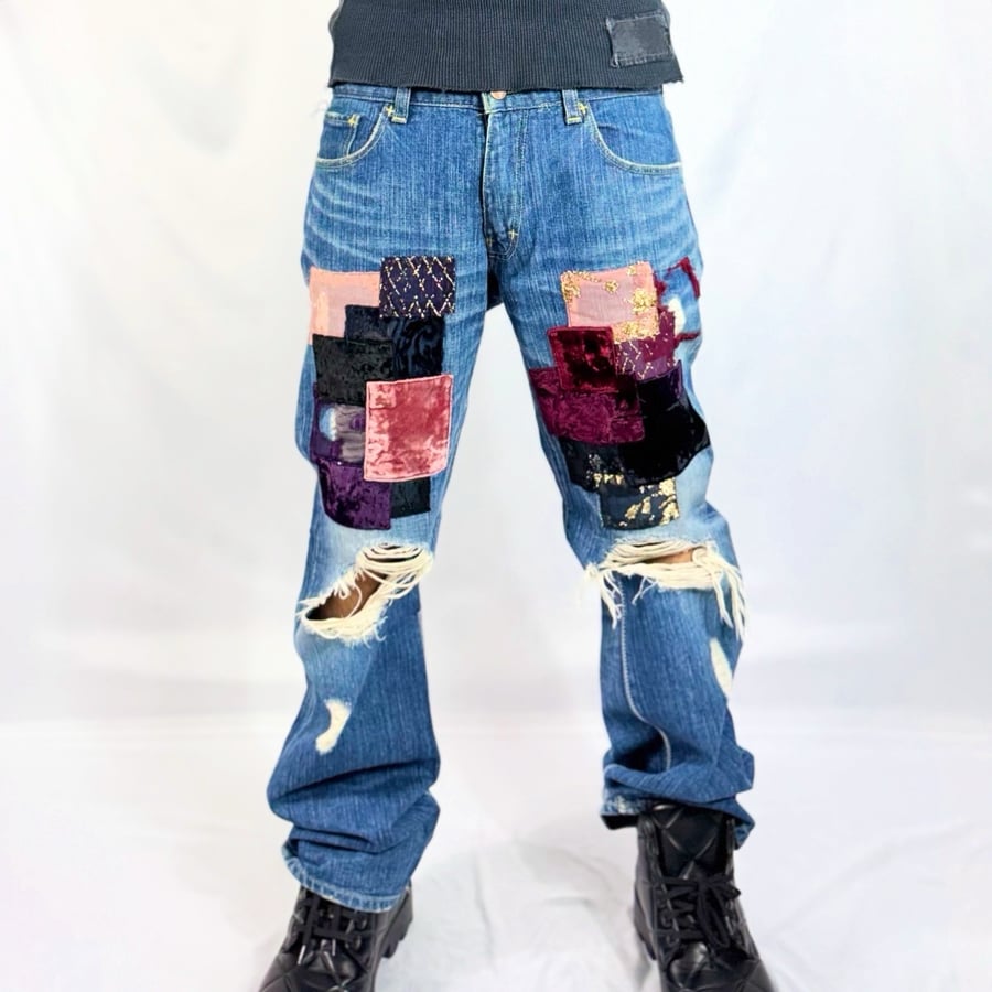 Image of Number (N)ine SS03 Patchwork Denim