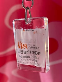 Image 9 of vintage linen hangtag label Vera Neumann Burlington sheet made in USA courtneycourtney keychain 