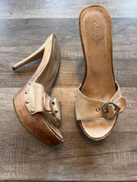 Image 2 of vintage Aldo heel clog