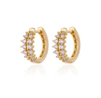 Image 1 of Zaria Zircon Huggie Hoop Earrings