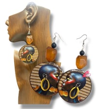 Afrocentric Bald Woman Earrings 