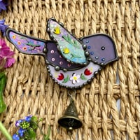 Image 1 of Purple Folk Style Bird Suncatcher 