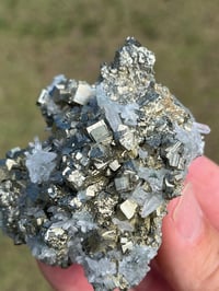 Image 4 of Cubic Pyrite & Fine Quartz Points Cluster #2284