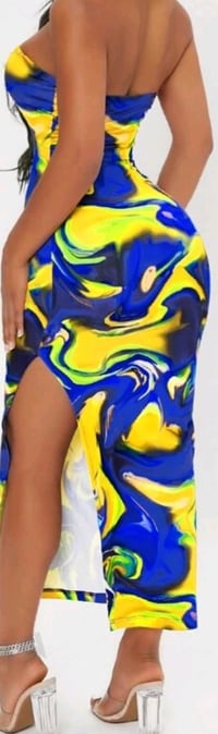 Image 2 of Random Color Printed Strapless Dress