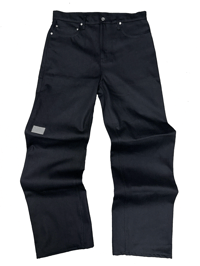 Image 2 of GREY LEATHER FLAG SIGNATURE DENIM