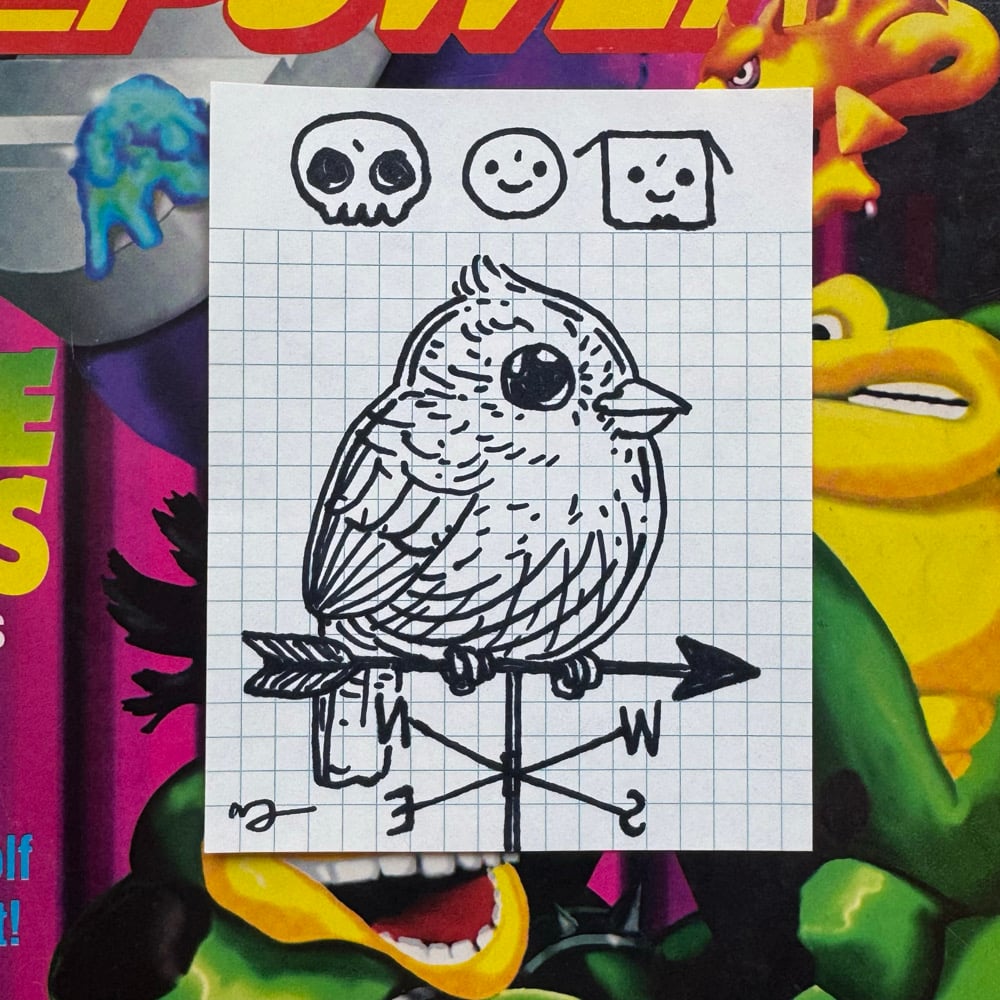 Image of Fat Bird Sharpie Sketch #224