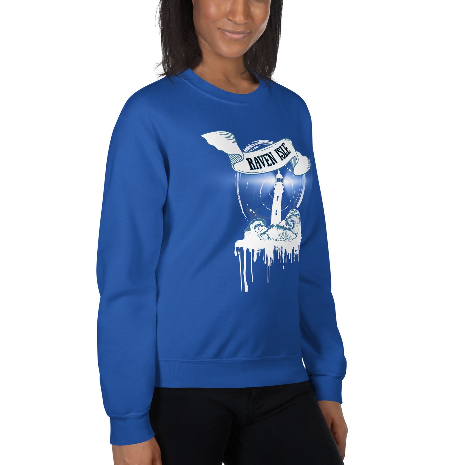 Image of Officially licensed does it hurt Raven Isle white Unisex Sweatshirt