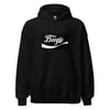 black on black "BOOGIE" patch hoodie by Zackey Force Funk