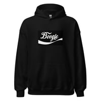 black on black "BOOGIE" patch hoodie by Zackey Force Funk