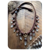 Image 2 of The Juliet Crystal Belt - Brass, Clear Quartz and Kodiak Brown Leather 
