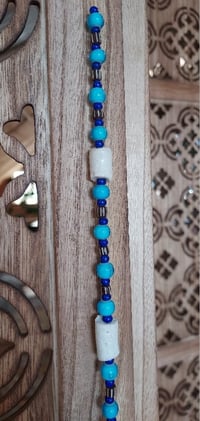 Image 4 of 13 inch Blue Glass Bead Suncatcher