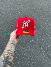 Image 5 of RED I <3 NY NEW YORK YANKEES CUSTOM FITTED CAP