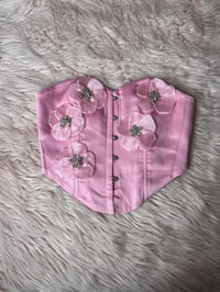 Image 1 of Vibrant Pink Flower Corset 