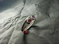 Image 4 of Winza Sapphire & Star Dust Halo Ring | Made to Size