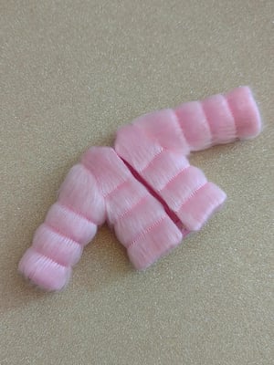 Image of Lounginglinda ~ Cropped Panelled Fur ~ Pink ~ For Blythe and Cherry  