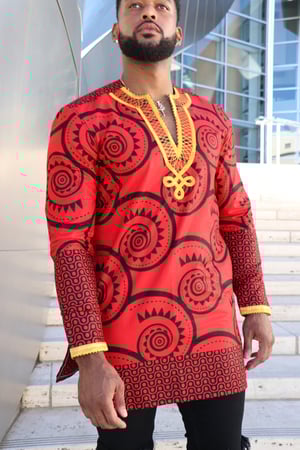 Image of The Sikani Shirt - blk /red paisley 