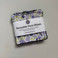Image 1 of Purple Floral Reusable Makeup Remover Pads (Pack of 4) – Eco Friendly Washable Face Wipes