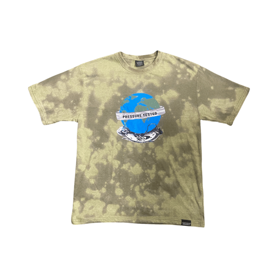 Image of Pressure Tested Acid Wash Tee In Olive 