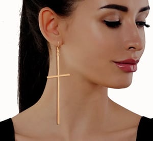 Image of Crave Long Cross Earrings