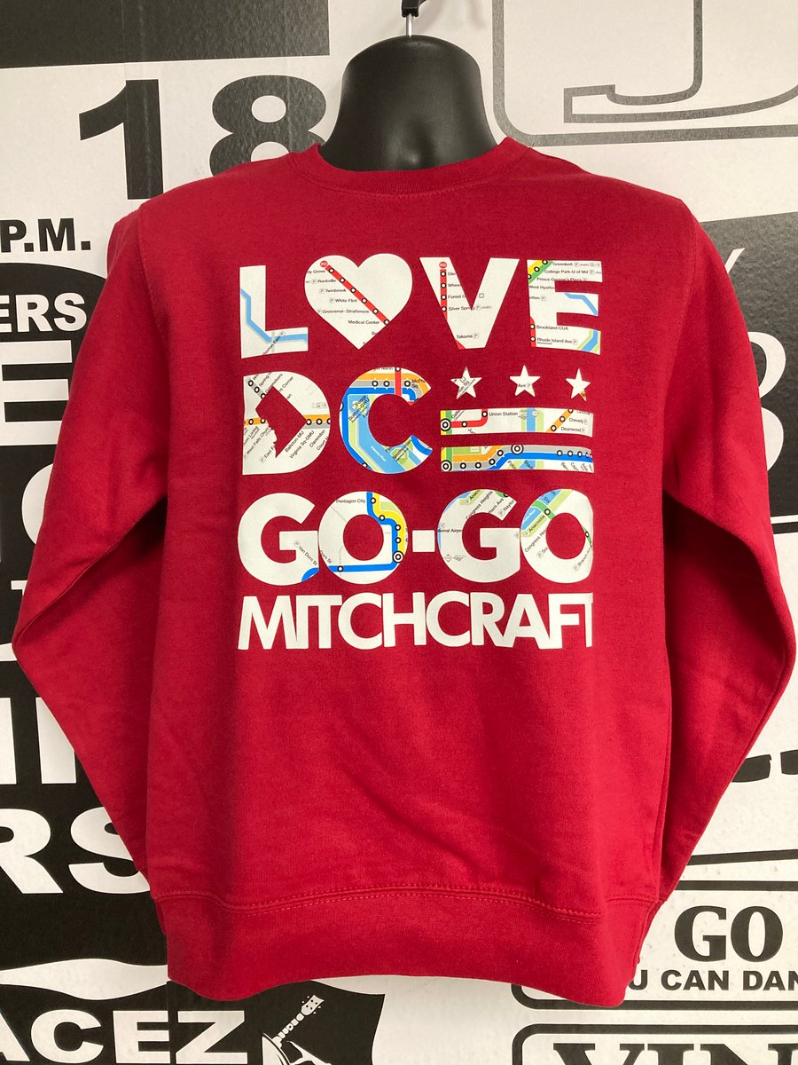 Image of Deep Red LOVE DC GOGO MITCHCRAFT SUBWAY Crewneck Sweatshirt