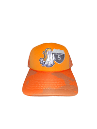 Image 2 of Orange Camo Trucker Hat 