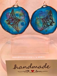 Image 3 of Handcrafted Resin Manta Ray Earrings 