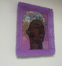 golden flower boy (vintage frame print)