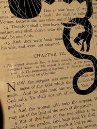 Image 6 of "Original Sin" 1800s Bible Page & Preseved Web 