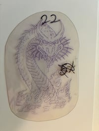 Image 1 of Dragon By Rollo Vintage Acetate Tattoo Stencil Malone