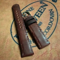 Image 3 of Ltd.Ed. Milled Col.8 Unglazed SECRET STITCHING Horween Shell Cordovan Watch Strap