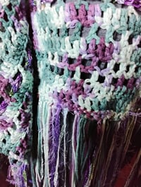 Image 4 of Crocheted boatneck pullover (aqua)