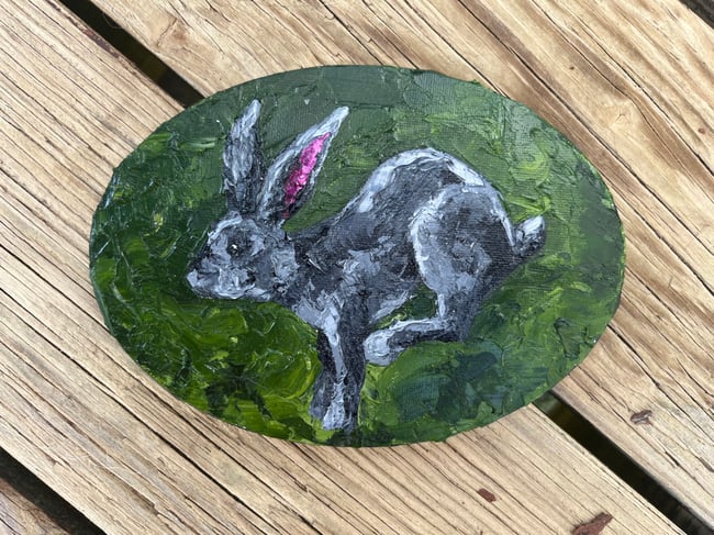 Original Oil Paintings: “Running Hares”