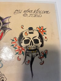 Image 2 of 1980 hand colored! Mike Malone Reapers! Flash Hand colored by K. Everett of China Sea Tattoo -KE 