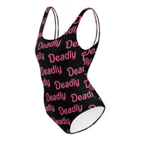 Image 3 of One-Piece Swimsuit "Deadly Barbz" (Black)