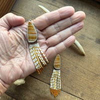 Image 3 of Crazy Lace Agate Beaded Fringe Earrings