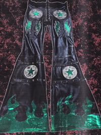 Image 1 of Flared pants with lightningbolts and flames